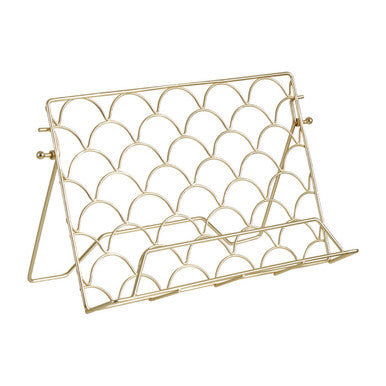 Matte Gold Cookbook Stand with Adjustable Angle