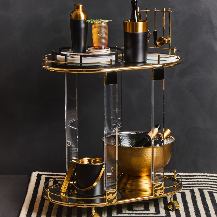 Black and Gold Ice Bucket for Home Bar