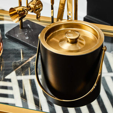 Black and Gold Ice Bucket for Home Bar