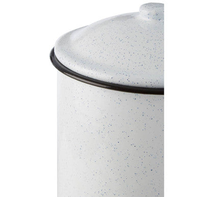 Large White Kitchen Canister with Black Pattern
