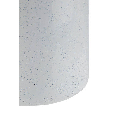 Large White Kitchen Canister with Black Pattern