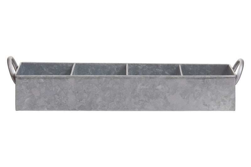 Four Compartment Galvanised Steel Rectangular Tray