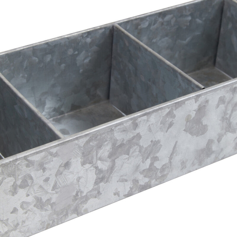 Four Compartment Galvanised Steel Rectangular Tray