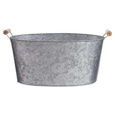 Galvanised Steel Drinks Tub with Wood Handles