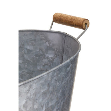 Galvanised Steel Drinks Tub with Wood Handles