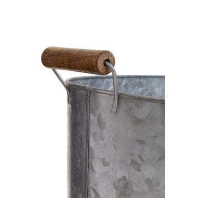 Galvanised Steel Drinks Tub with Wood Handles