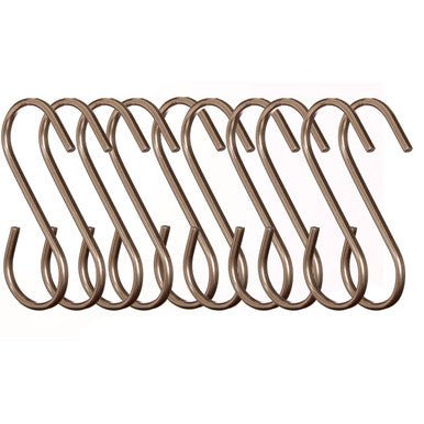 Set of 10 Brushed Steel Hooks