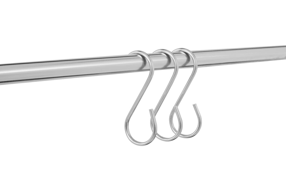 Set of 10 Brushed Steel Hooks