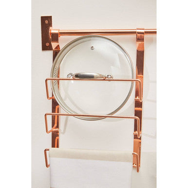 Rose Gold Hanging Pan Lid Rack
