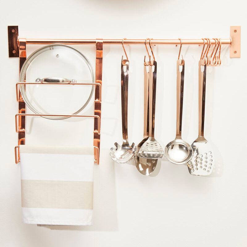 Rose Gold Hanging Pan Lid Rack