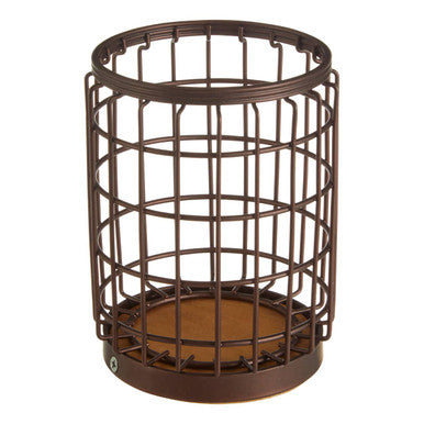 Round Bronze Utensil Holder