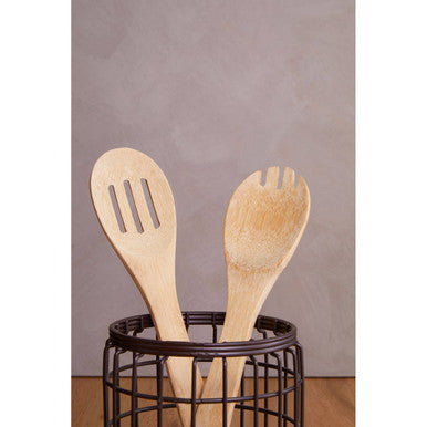 Round Bronze Utensil Holder