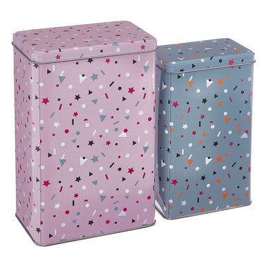 Set of 2 Stellar Storage Canisters in Pink and Blue