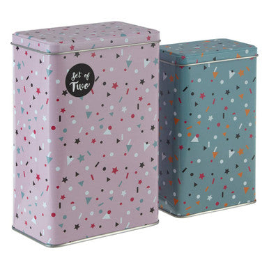 Set of 2 Stellar Storage Canisters in Pink and Blue