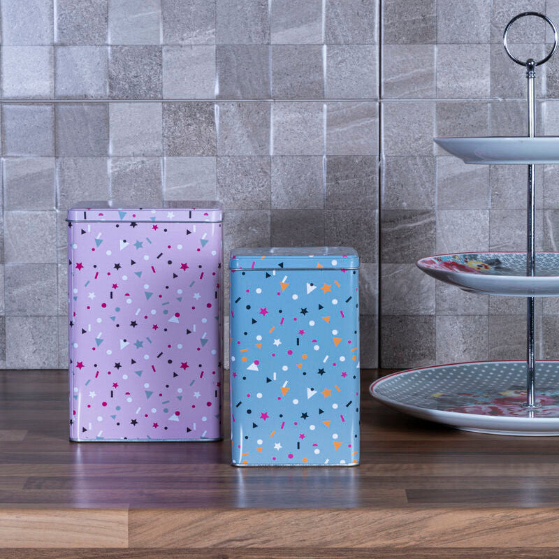 Set of 2 Stellar Storage Canisters in Pink and Blue