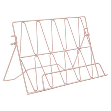 Pink Cookbook Stand with Geometric Design