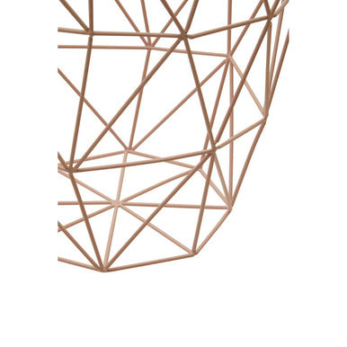 Pink Finish Storage Basket with Geometric Pattern