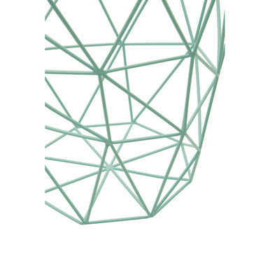 Green Finish Storage Basket with Geometric Pattern