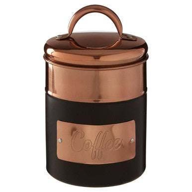 Charcoal and Copper Coffee Canister