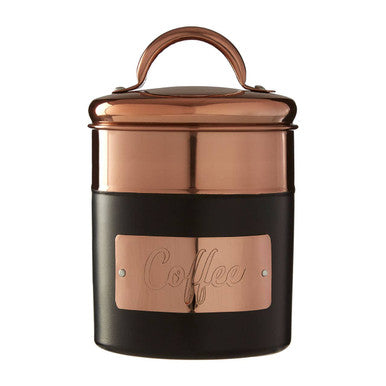 Charcoal and Copper Coffee Canister