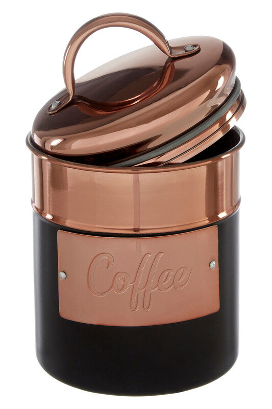 Charcoal and Copper Coffee Canister