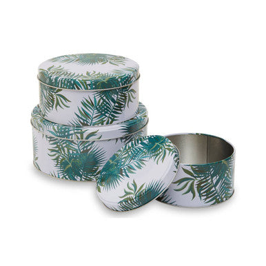 Winter Palm Cake Storage Tins Set of 3