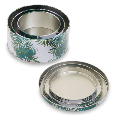 Winter Palm Cake Storage Tins Set of 3
