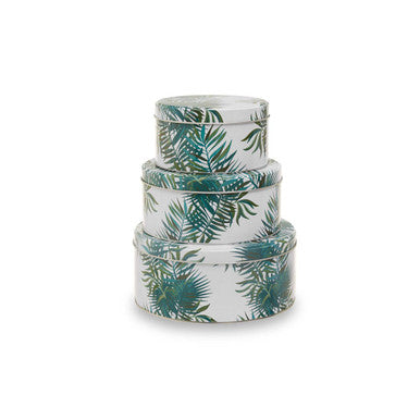 Winter Palm Cake Storage Tins Set of 3