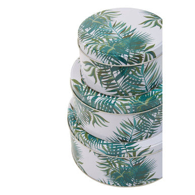 Winter Palm Cake Storage Tins Set of 3