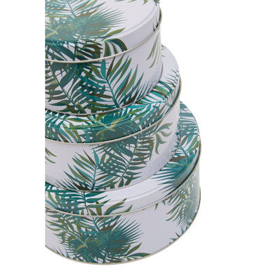 Winter Palm Cake Storage Tins Set of 3