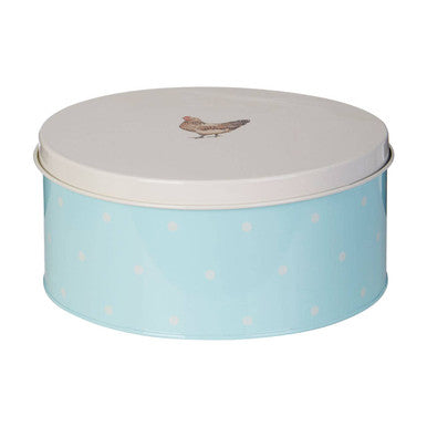 Set of 2 Round Cake Tins in Soft Blue and White
