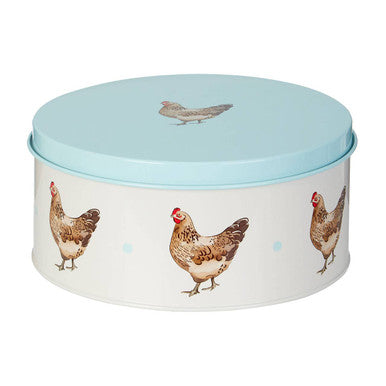 Set of 2 Round Cake Tins in Soft Blue and White