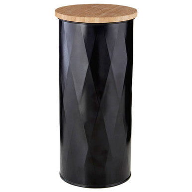 Black Large Storage Canister with Bamboo Lid