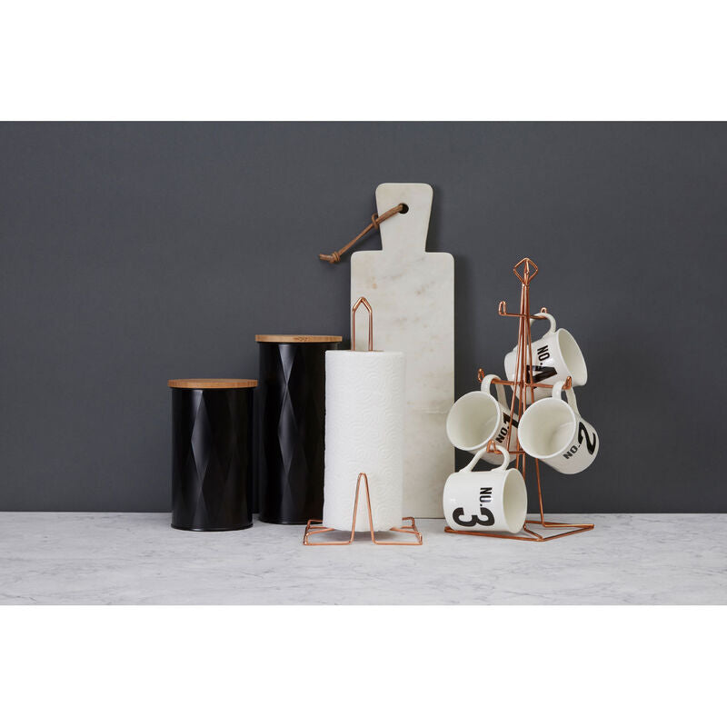 Black Large Storage Canister with Bamboo Lid