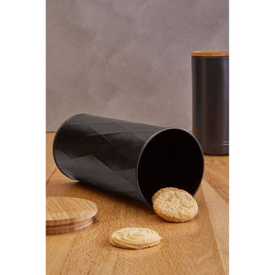 Black Large Storage Canister with Bamboo Lid