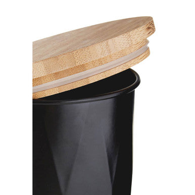 Black Large Storage Canister with Bamboo Lid