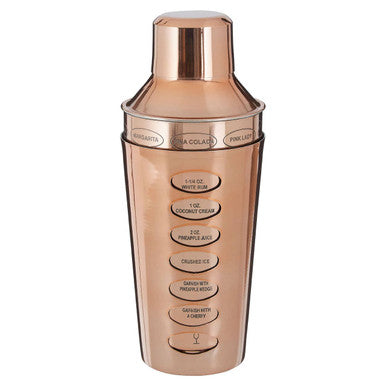 Rose Gold Cocktail Shaker with Recipe Guides