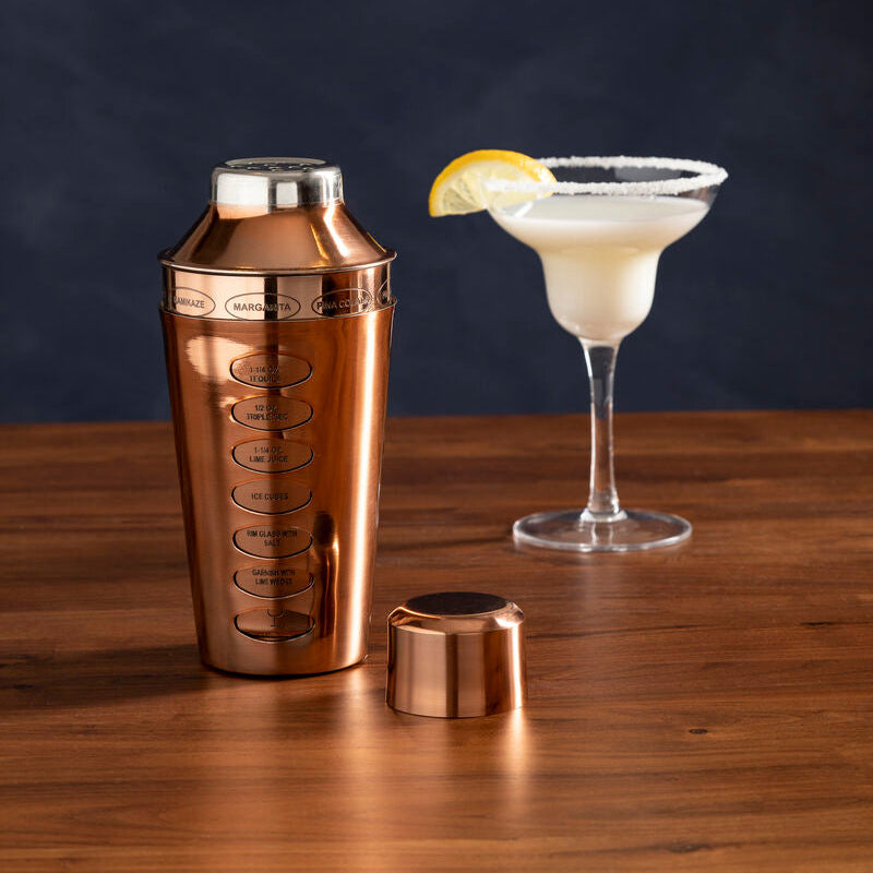 Rose Gold Cocktail Shaker with Recipe Guides