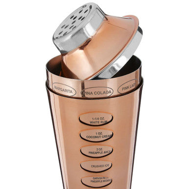 Rose Gold Cocktail Shaker with Recipe Guides