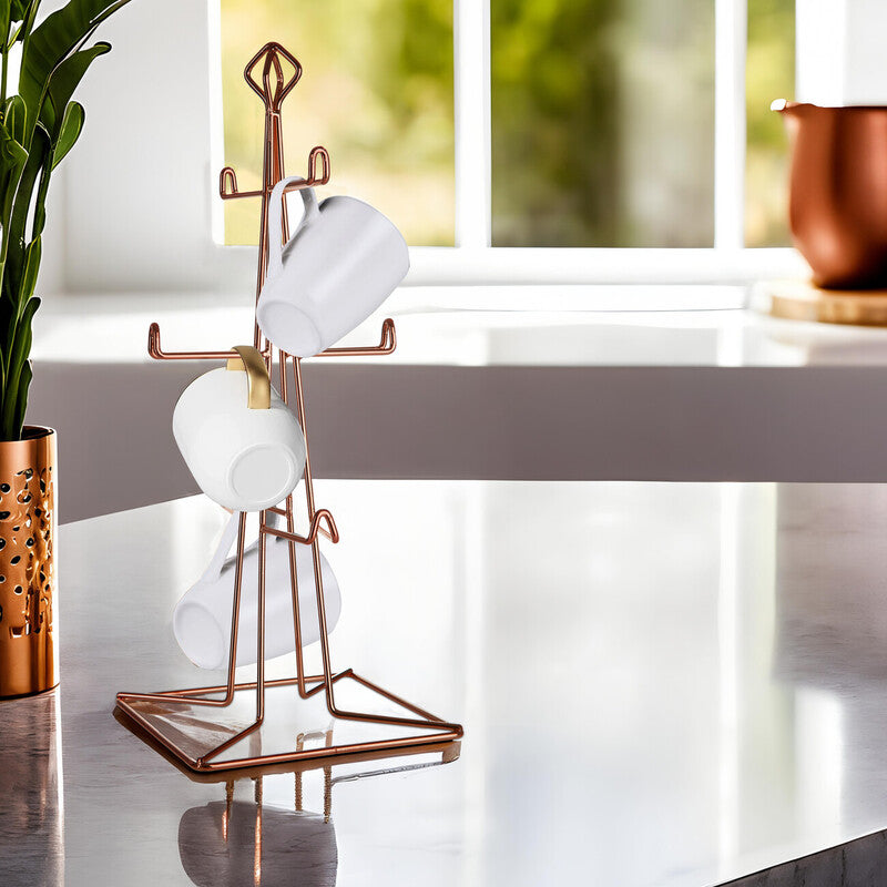 Copper Finish 6 Mug Tree