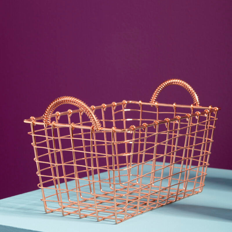 Gold Rectangular Storage Basket