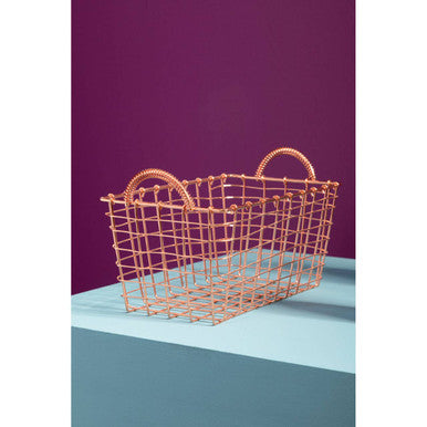 Gold Rectangular Storage Basket