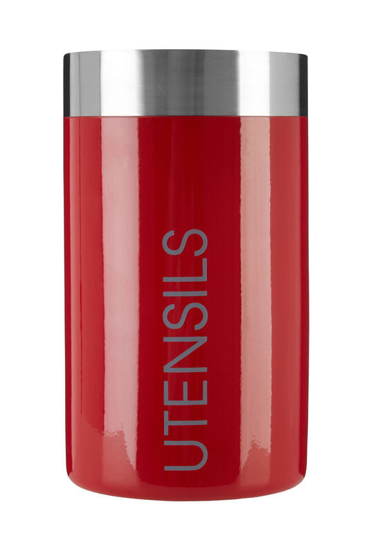 Red Enamel Utensil Holder