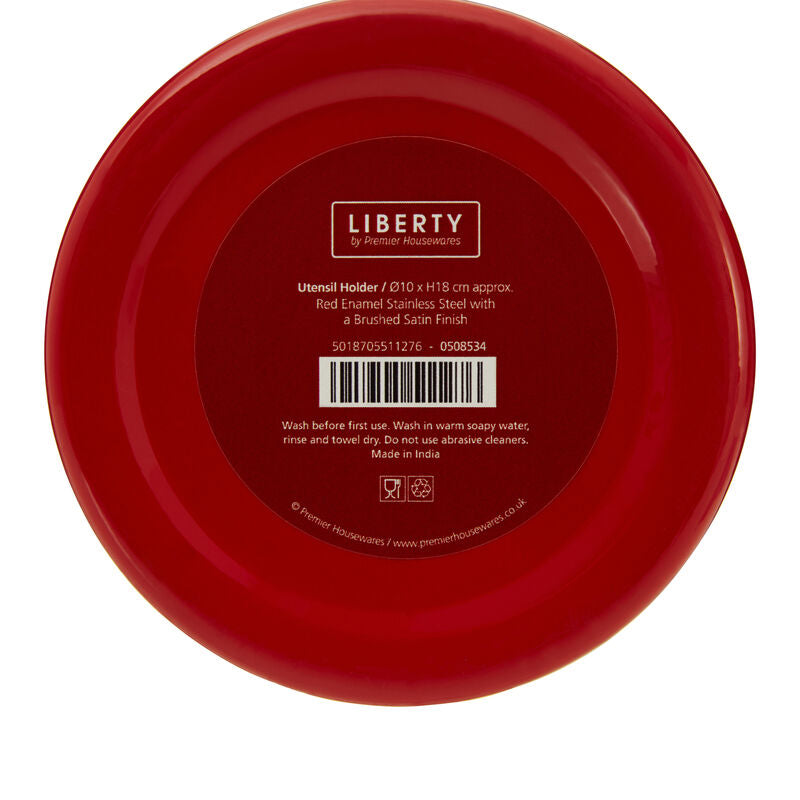 Red Enamel Utensil Holder