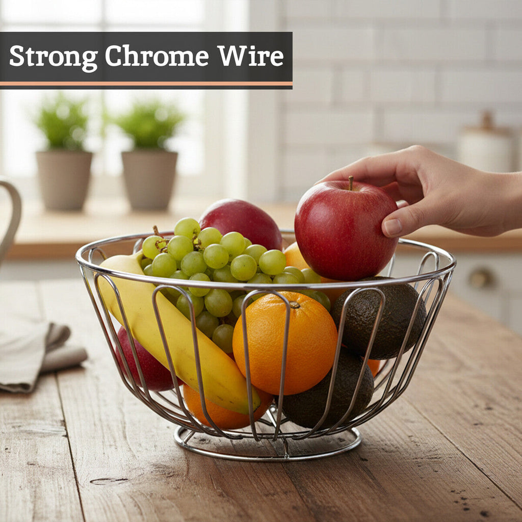 Chrome Round Fruit Basket