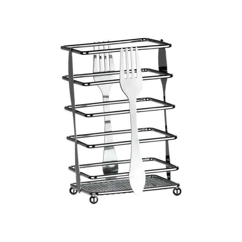 Fork Design Cutlery Caddy in Silver Mesh