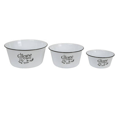 Set of 3 Mixing Bowls in White