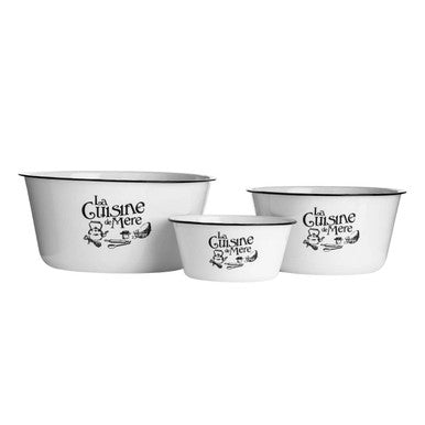 Set of 3 Mixing Bowls in White