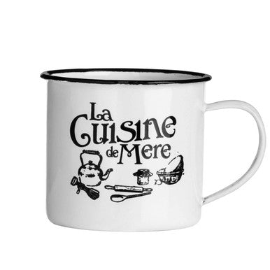 White Kitchen Mug with French Script
