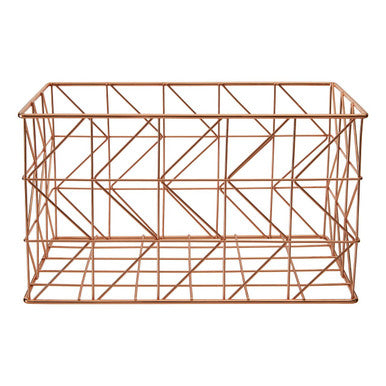Copper Finish Zigzag Wire Basket